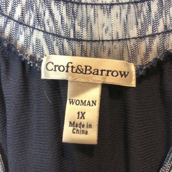 Croft & Barrow Semi Sheer Top 1X PLUS SIZE - Picture 2 of 10